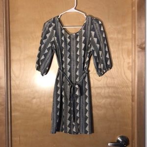 Black And White Belted Mini Dress